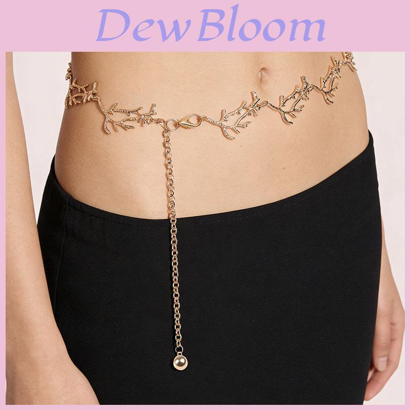 Metal Elegant Ladies Waist Chain With Carved Design For Summer Fashion Accessory