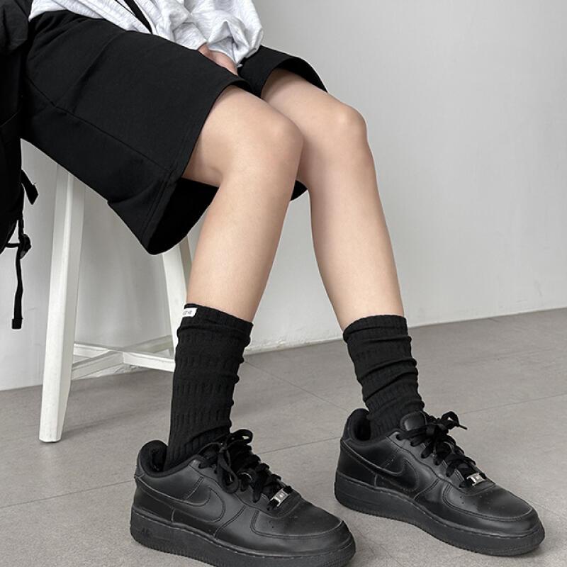 Chewy wrinkle long socks ac-9463c Charcoal