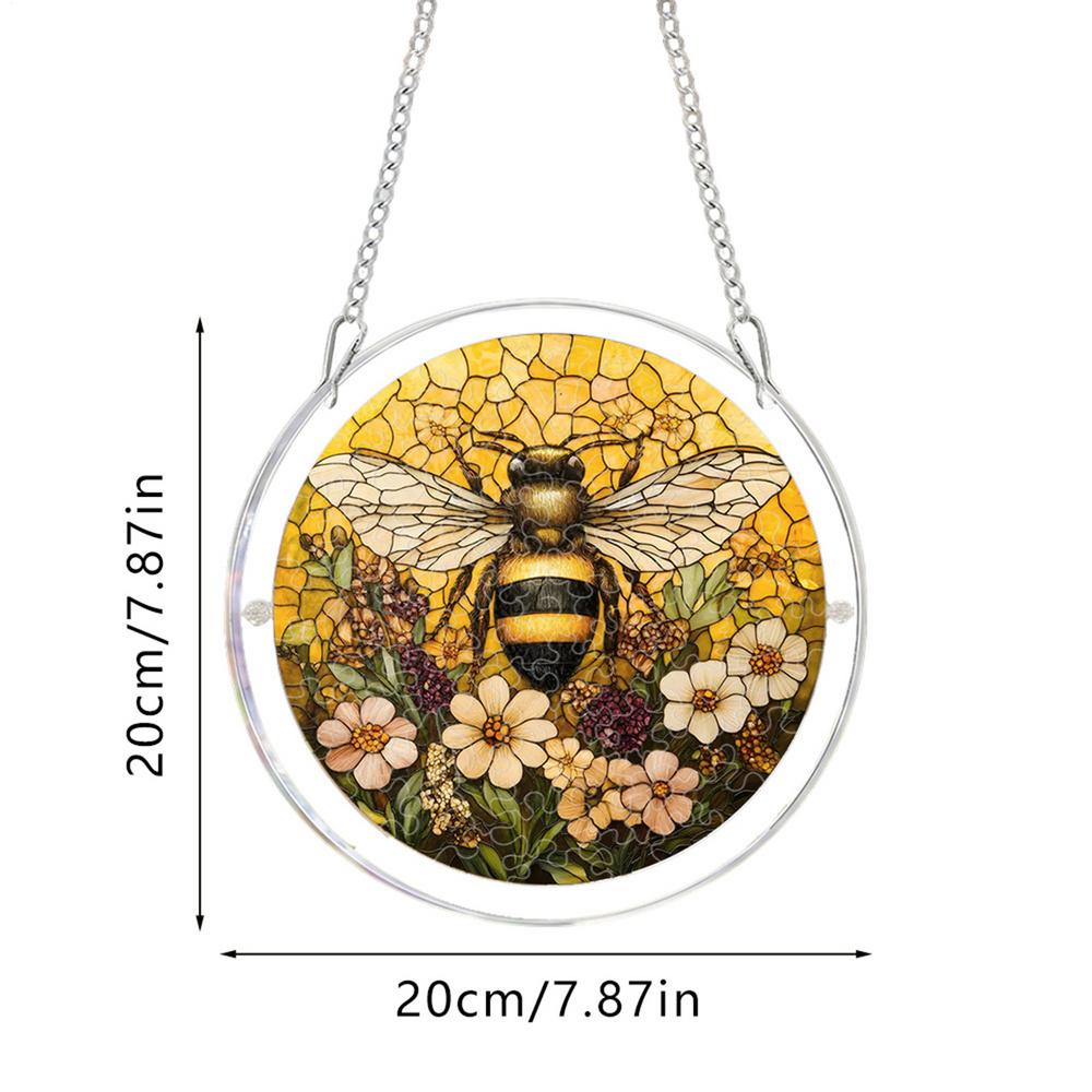 Acrylic Puzzle Suncatcher 2D Acrylic Window Ornament Bird Bee Butterfly Sun Catcher Jigsaw Porch Decor For Adults Apartment