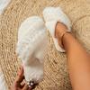 Fashion 2025 NEW Soft and Comfortable Indoor Slippers Women's Shoe Round Toe Short Fur Lined Home Comfort Rubber Sole Anti-Slip Winter