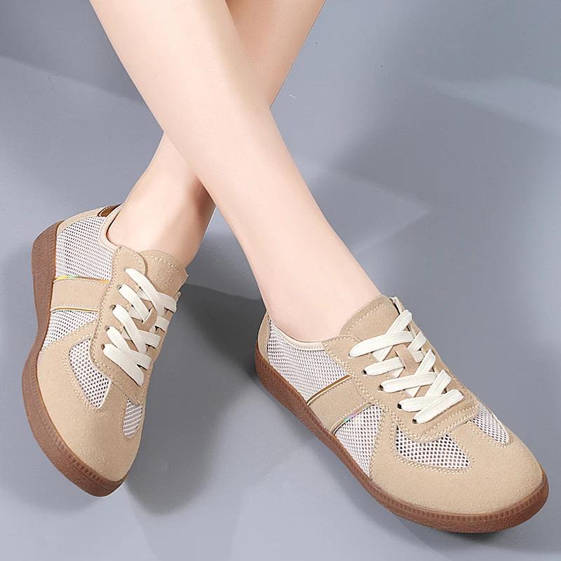 Men Women Summer Spring Autumn Casual Sneakers Breathable Mesh New Flat Women's Ladies Moral Training Shoes Breathable Material for Hot Summer Days