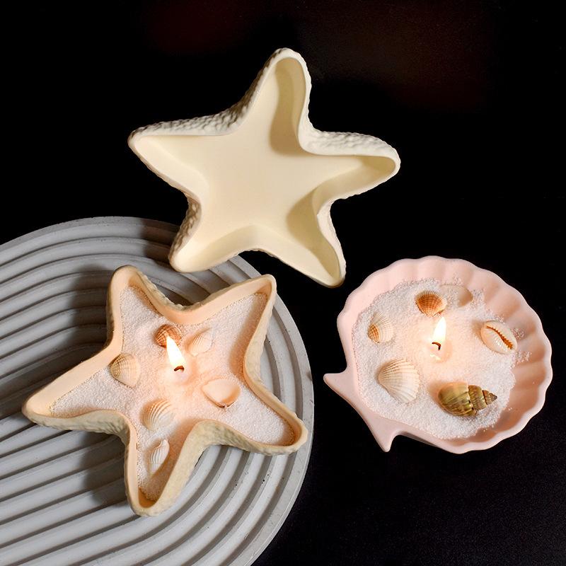 Seashell Starfish Shaped Silicone Mould Multipurpose Craft Mold for Candle Plaster Resin Ornament Making