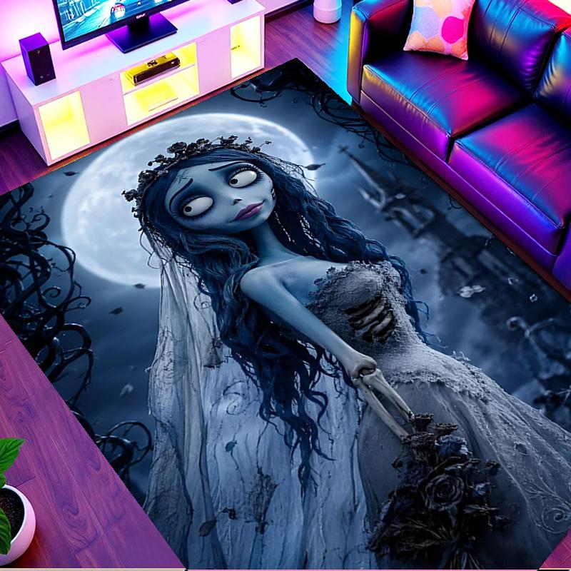 Corpse Bride Print Rug, Washable Floor Carpet, For Entryway Dorm Laundry Room Office Study, Home Decor Birthday Christmas Gift