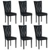VidaXL 6x Chaise de Salle à Manger Velours Noir Chaise de Cuisine Siège 275220