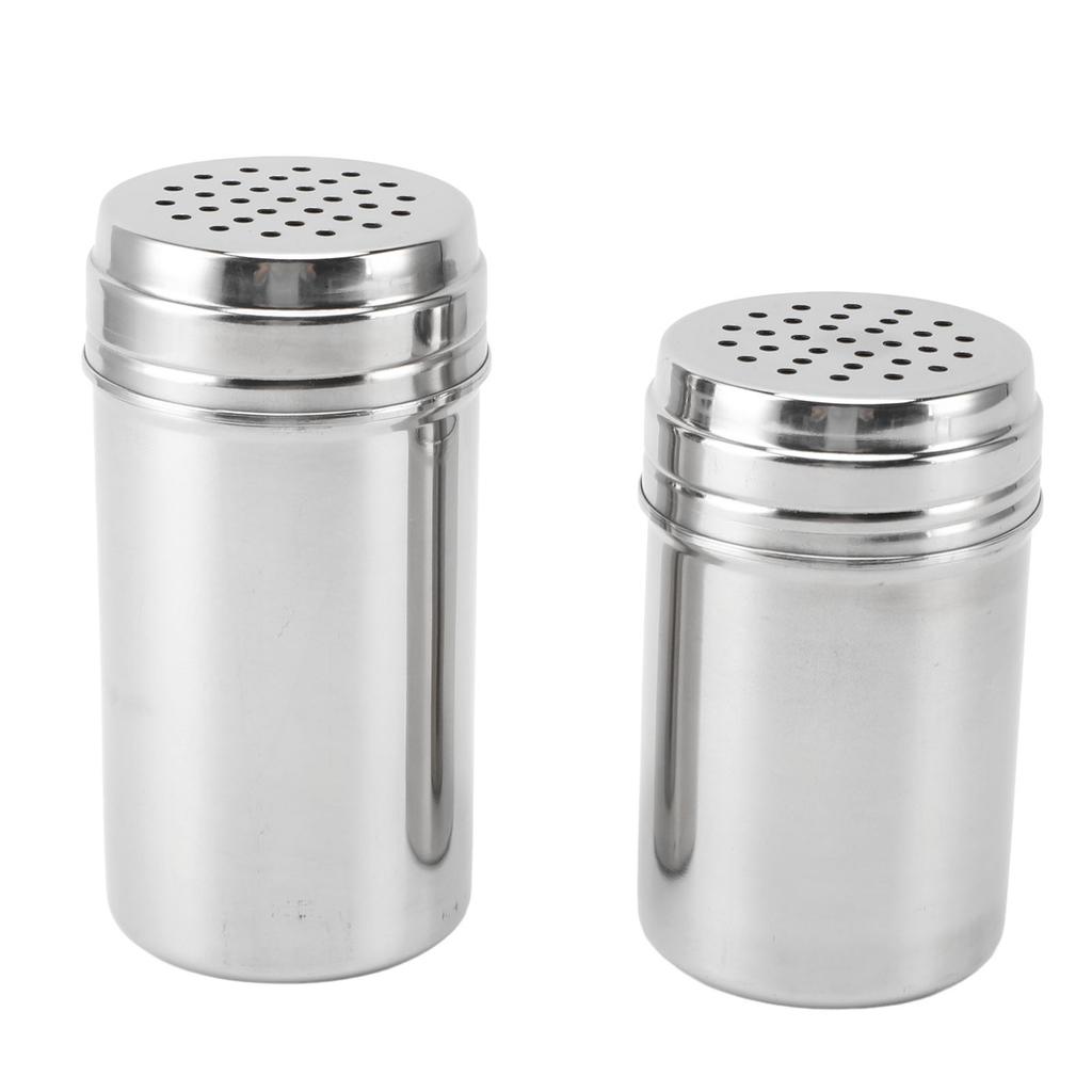 Spice Shaker 304 Stainless Steel Adjustable Pour Holes Seasoning Dispenser Container for Kitchen Barbecue Camping 2pcs