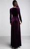 Platinum Liberty long perfect for parties and dance Velvet dress size V-neck, high-waisted, empire-waisted, maxi-length dress, halls. (purple, L).