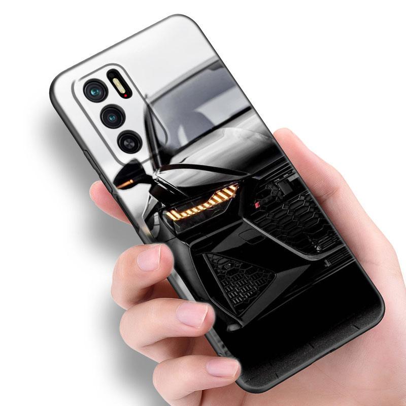 Sports Cool Car Black Silicone Phone Case For Xiaomi Redmi Note 9 10 11 11S 11T 12 13 Pro 5G Plus 9S 10S 12S