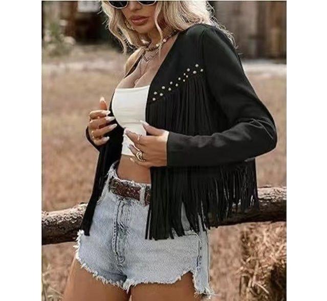 Women's Tassel Trendy Cardigan Jacket - 2026 Long Sleeve Fashionable Style