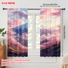 2pc  2D plane printing Contemporary Curtains Cherry blossoms and Mount Fuji Polyester (without rod) All Seasons Ldeal for