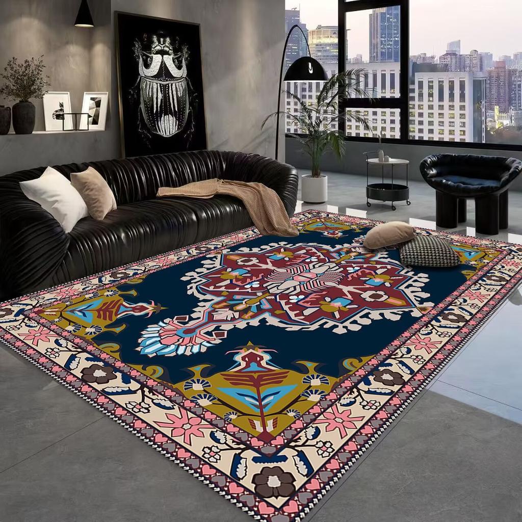 Retro Persische Luxusteppiche Große Fläche Wohnzimmer Boho Dekoration Rutschfeste Teppiche Schlafzimmer Nachttische Weiche Bodenmatte Stühle