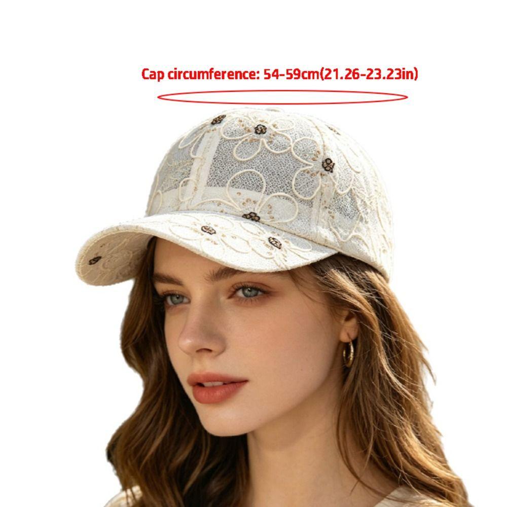 Adjustable Summer Baseball Cap Hollow Floral Outdoor Sun Hat Breathable Baseball Hat  Sport Wear