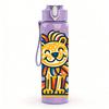 1PC Cartoon Lion Portrait 750ml Color Plastic Sports Water Bottle Leakproof Flip Straw Lid Suitable for Sports Office Home Use