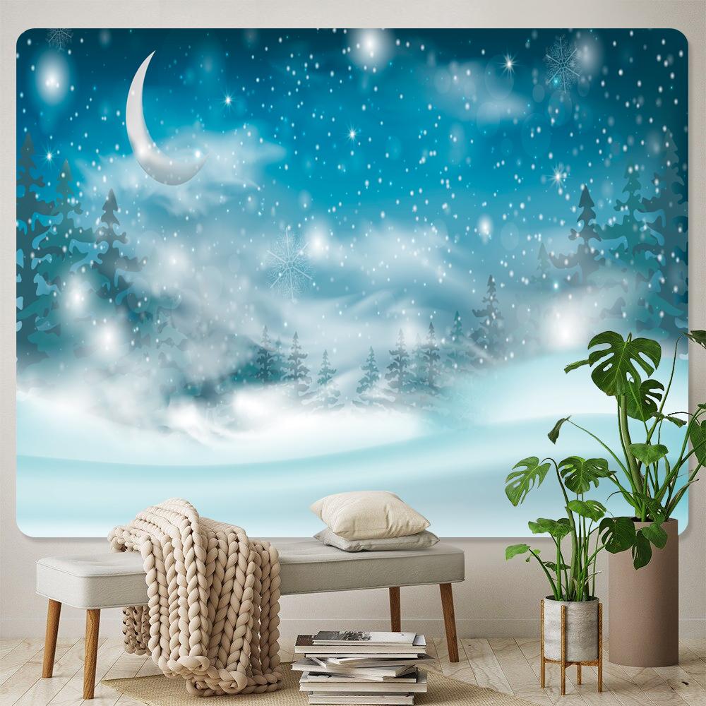 Christmas Elk Home Decoration Tapestry Background Cloth Hippie Fantasy Scene Bohemian Room Wall Decoration Tapestry