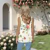Ärmelloses T-Shirt mit plissiertem, quadratischem Kragen für Damen