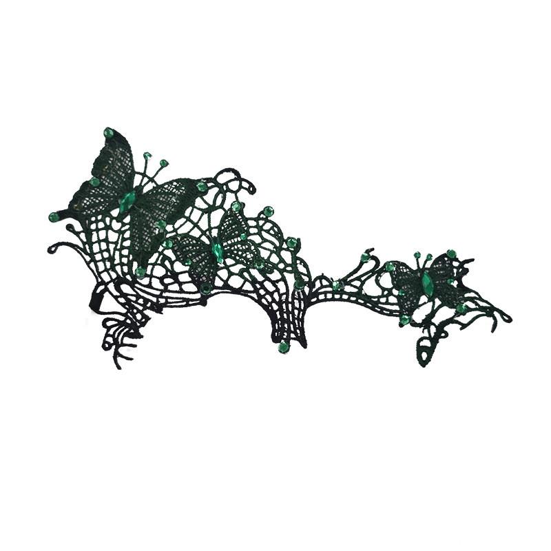 Anna Princess Lace Eye Mask With Rhinestones For Costume Party And Halloween Decor