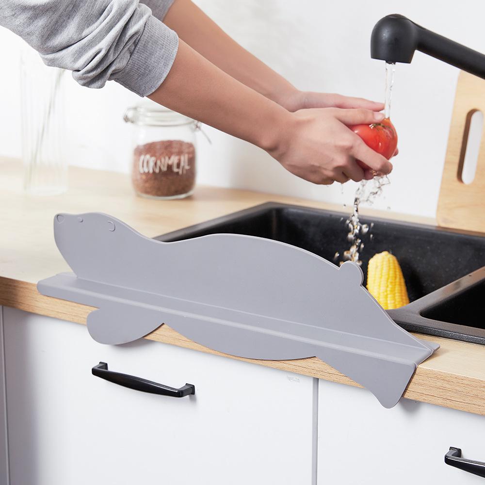 Korean Silicone Sink Splash Guard - Anti-Splash Strip with Suction Cup for Kitchen Countertops