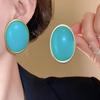 Exaggeration Retro Geometric Earrings Ellipse Design Stud Earrings  Women Jewelry