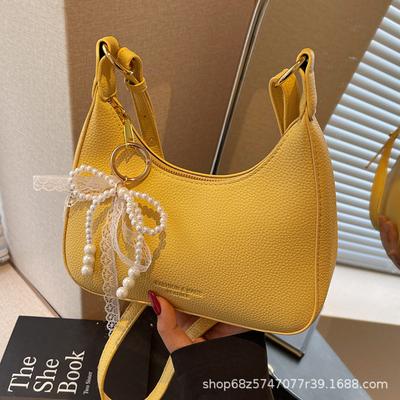 2025 New Trendy Simple Underarm Bag Premium Textured Palm Pattern Dumpling Bag Versatile Shoulder Crossbody Bag Women's Bag