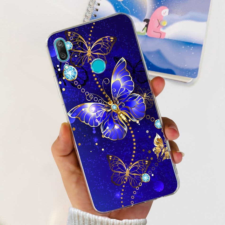 For Huawei Y7 2019 Phone Case Huawei Y7 Prime Pro (2019) DUB-LX1 LX2 LX3 Cute Panda Flower Pattern Soft Silicone TPU Cases