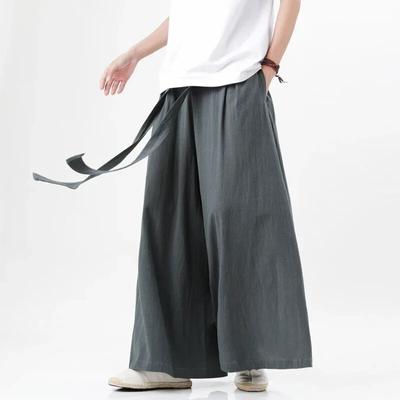 Chinesische Tang-Baumwoll-Leinen-Hose, Herren-Tages-Kimono-Hose, Straße, Retro, weites Bein, bequeme Kung-Fu-Kampfsport-Hose