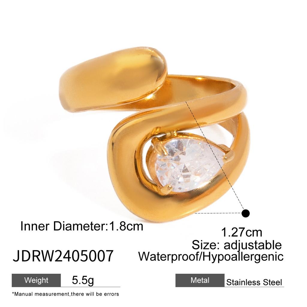 Stainless steel zircon ring, high-end, niche, light luxury ring accessories rings