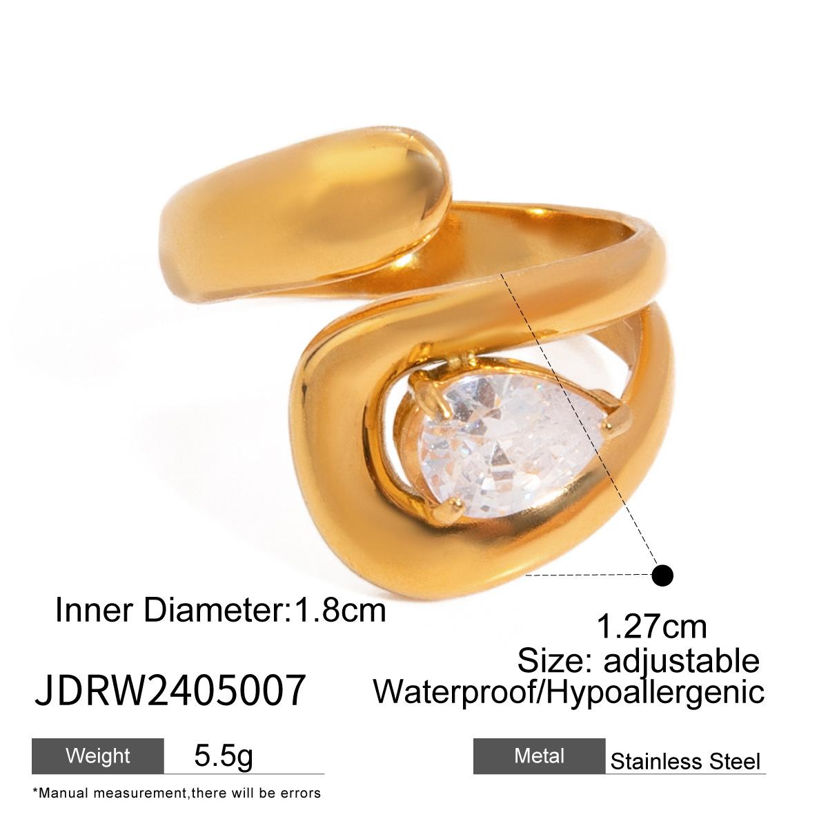 

High-Grade Luxury Ring European American Style Stainless Steel Zircon Titanium Steel Handmade Jewelry Fashion Rings