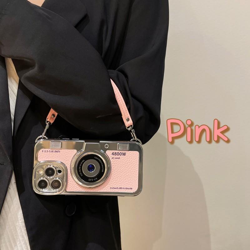 Vintage Camera-Style TPU Phone Case With Detachable Hand Strap IPhone 16 Pro Max 17 Anti-Drop Protection