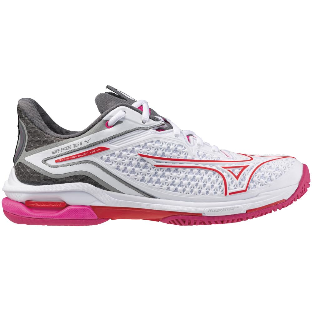 Tennis Shoes Wave Exceed Tour 6 AC All Court Club Activities Lightweight Game Court Soft White X Pink X Red Cm E [Mizuno] 24.5