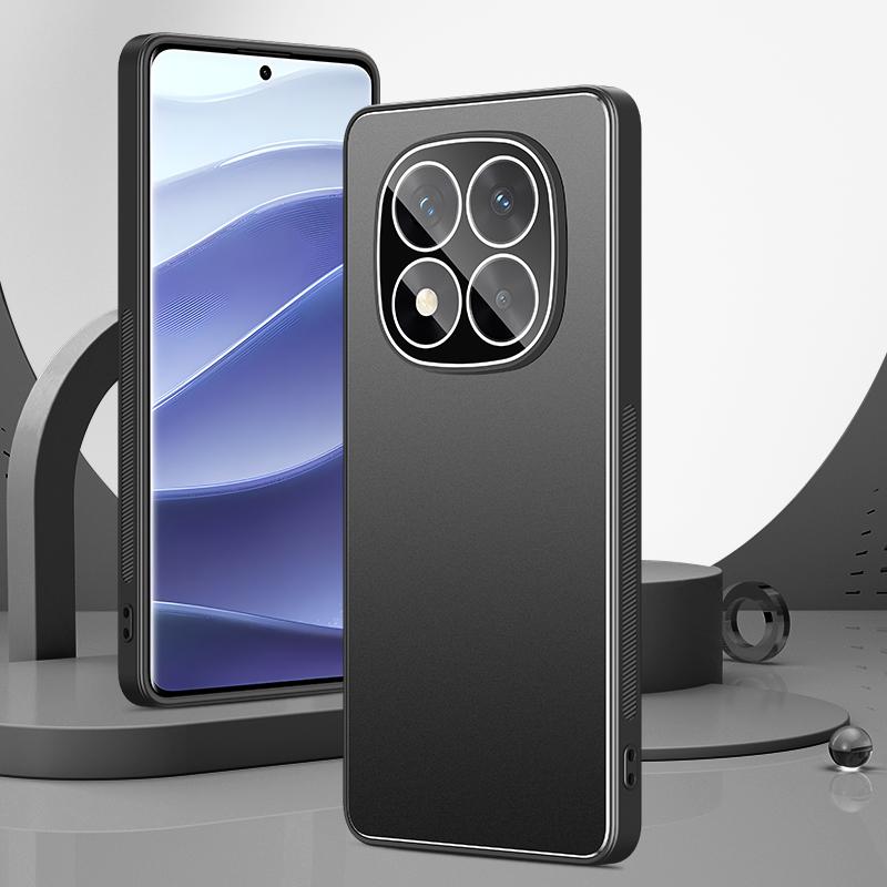 

For Xiaomi Redmi Note 14 Pro+ 5G Case PC+TPU Matte Back Phone Cover with Lens Film Blue