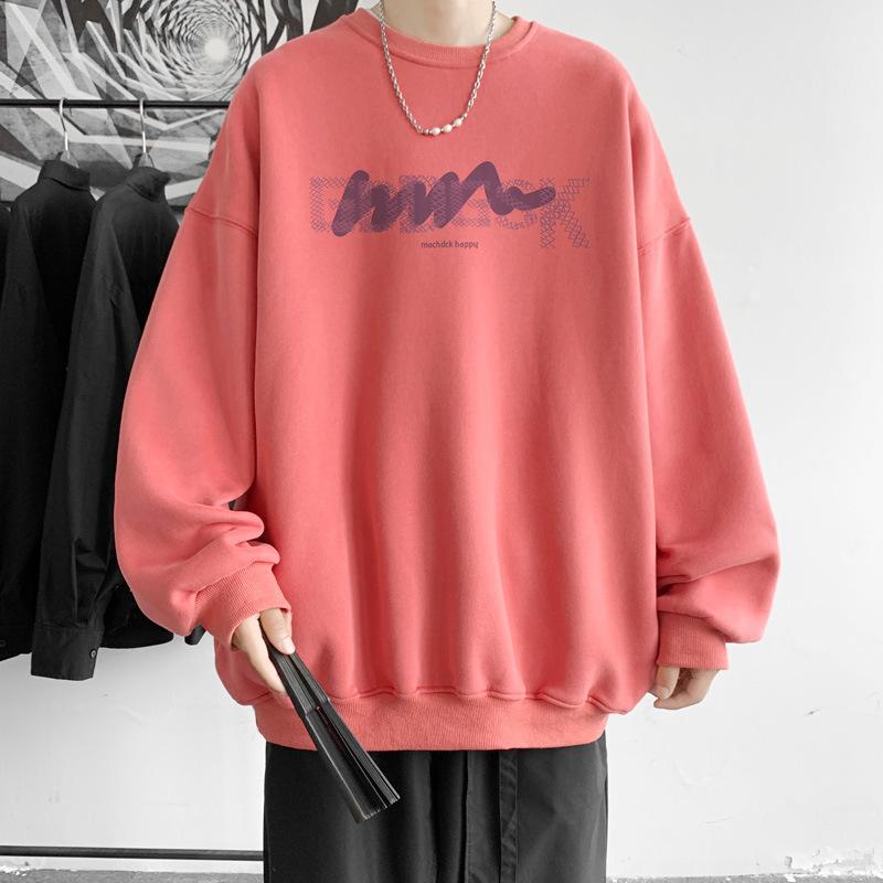Round Neck Sweatshirt Men's Spring and Autumn New Heavyweight Hooded Top Men's American Trendy Brand Casual Large Size Jacket for Men