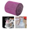 9m 24 Rows Electroplating Plastic Artificial Rhinestone Ribbon Mesh Wedding Clothing