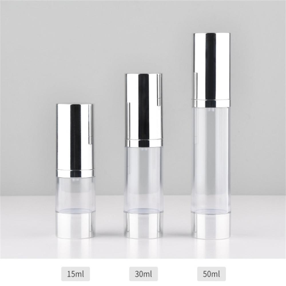 15ml/30ml/50ml UV Hot Silver Vacuum Spray Bottle Lotion Transparent Refillable Bottle Airless Pump Perfume Essence Sub-bottle