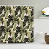 Green Leaves Plant Palm Leaf Pattern Bath Curtain Waterproof Fabric Shower Curtains 180X180Cm Bathtub Screen For Bathroom Decor