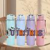 1PC Nurse Retro Bold Letter Art Print 750ml Color Plastic Sports Water Bottle Leakproof Flip Straw Lid Suitable for Sports Office Home Use