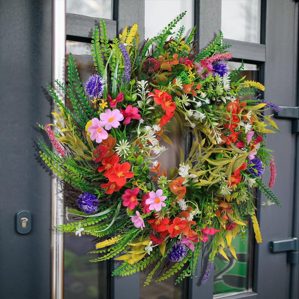 Kranzdekoration Simulation Kunststoff Wasserpflanzenkranz, Heimdekorationskranz Türhänger Kunststoffrebe