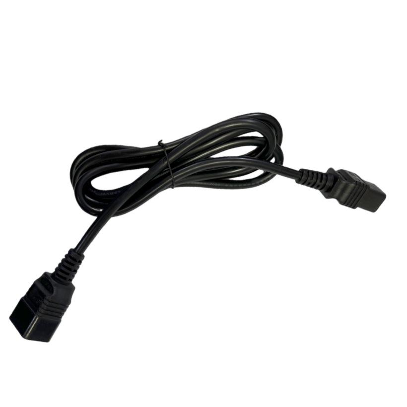 National Standard 16A 3-Prong Power Cord 53RVV 3x1.5mm² to C19 Cloverleaf, 1.8m, Black