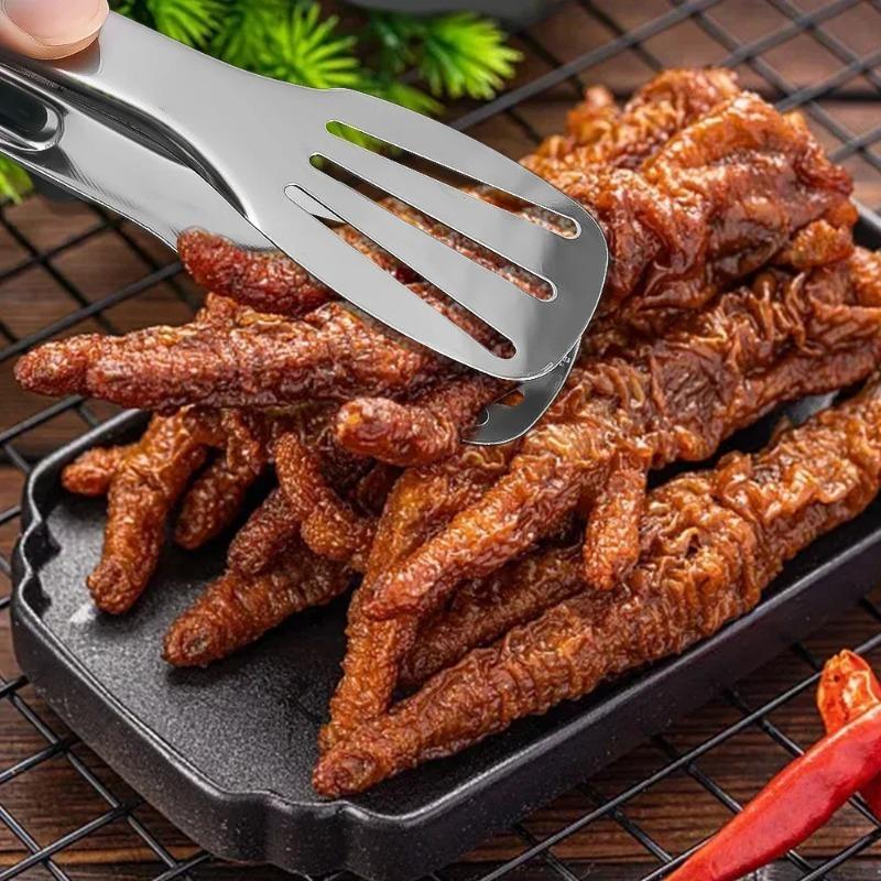 Stainless Steel Food Tongs Non-Slip Meat Salad Bread Serving Clip Barbecue Grill Buffet Clamp Cooking Tools Kitchen Accessories