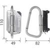Tajima Safe System Detachable Tool Holder, High-Durability Extra-Thick Stainless Steel, Large Folding Carabiner SFKHS-CLF. Easy to attach and detach,