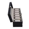 Watch Box 6 Slot Watches Display Case 2 Layer Jewelry Organizer Storage Holder Organizer Black