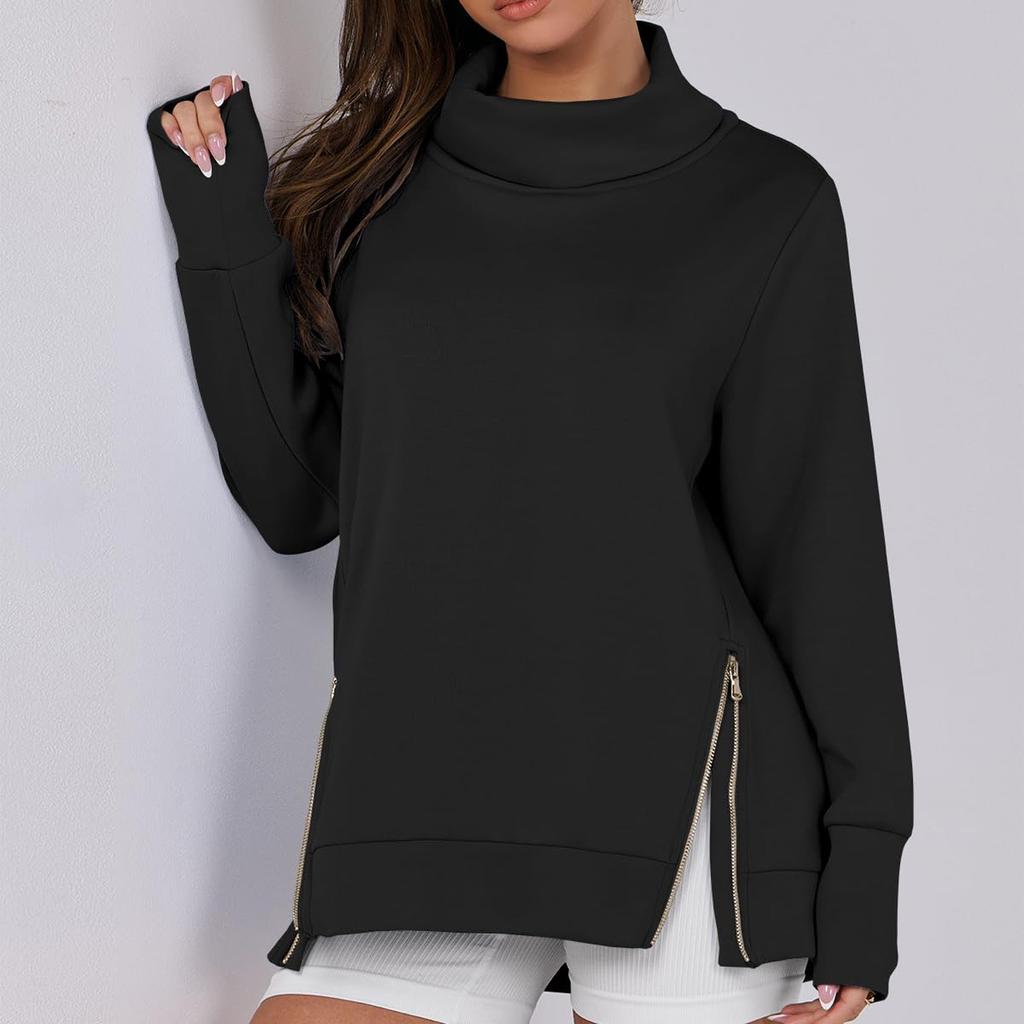 Womens  Sweatshirts  High Neck  Sweaters Casual Comfy  Fashion Outfits Clothes