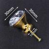 KAK 30mm Diamond Shape Design Colorful Crystal Glass Knobs Cupboard Drawer Pull Door Kitchen Cabinet Wardrobe Handles Hardware