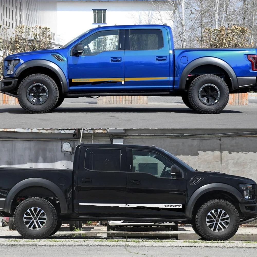 2Pcs Car Side Stickers Vinyl Film Styling For Ford Raptor F150 F250 F350 F450 F550 F650 F750 Ranger Pickup Car Tuning Accessorie