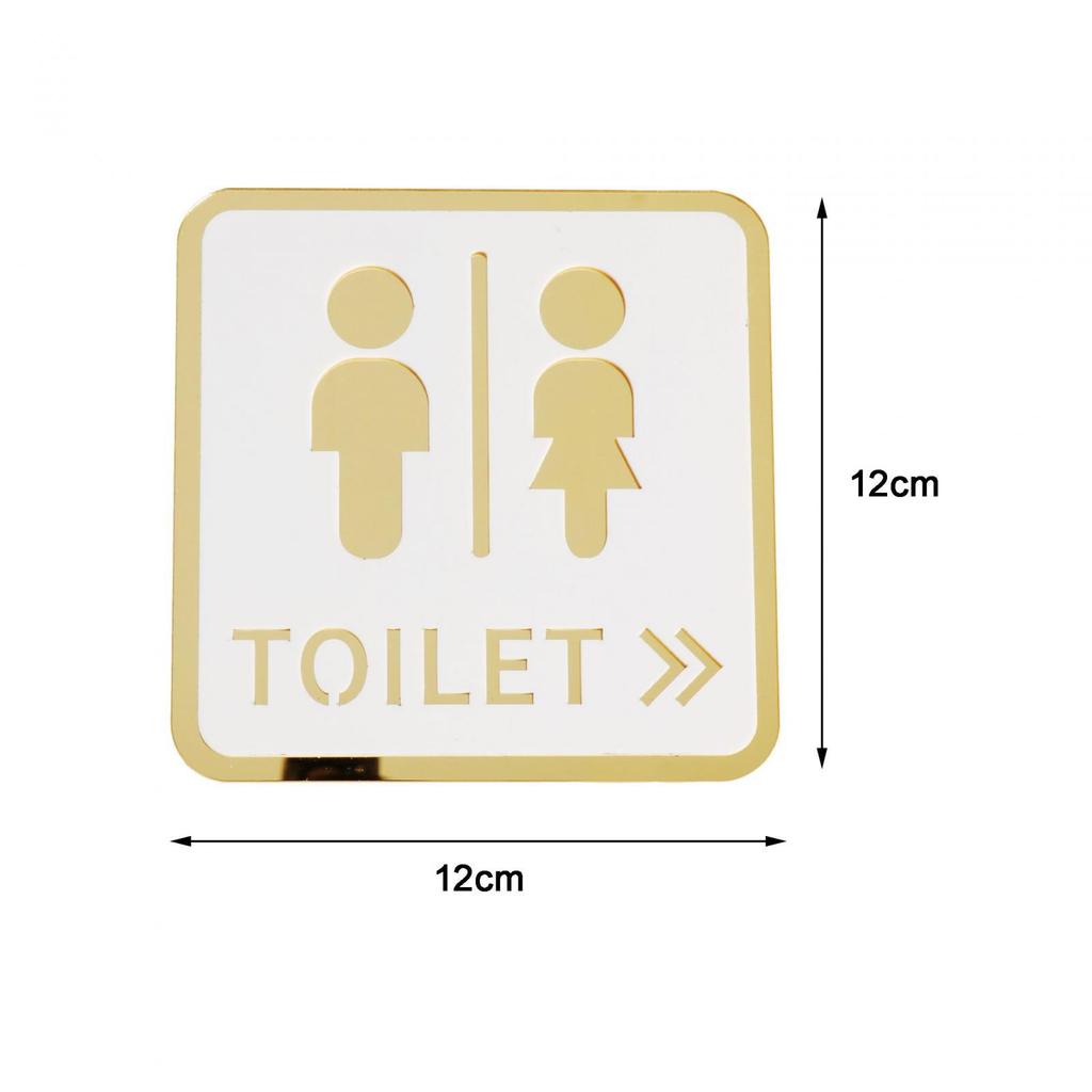 Square 12cm Bathroom Sign Acrylic Washroom Plaque Accessory Bathroom Wall Art for Parking Lots Convenient Assemble Durable