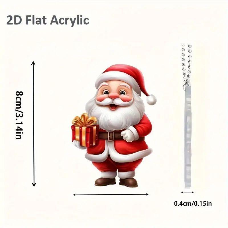 Christmas Adorable Acrylic Santa Claus Ornament For Car Interior Decoration