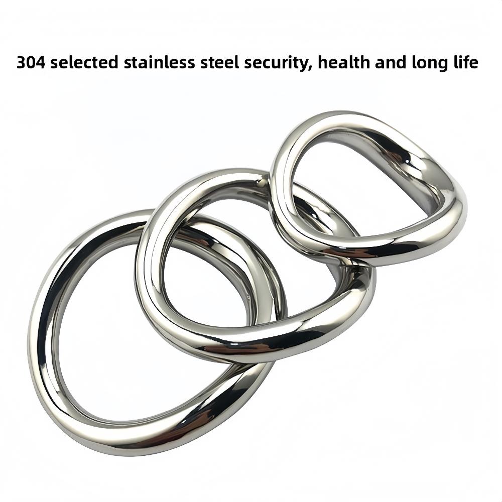 Stainless Steel Curved Locking Ring Heavy Duty Penis Bondage Cock Ring Metal Scrotum Stretcher Male Delayed Ejaculation Sex Toys