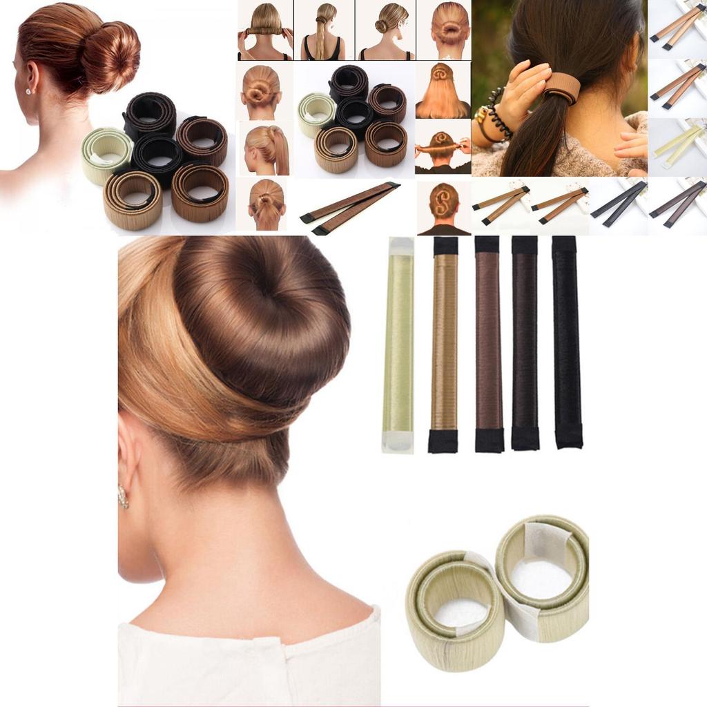 Trendy Korean Version Geometric Bun Maker 21cm Hair Accessory Fabric Material