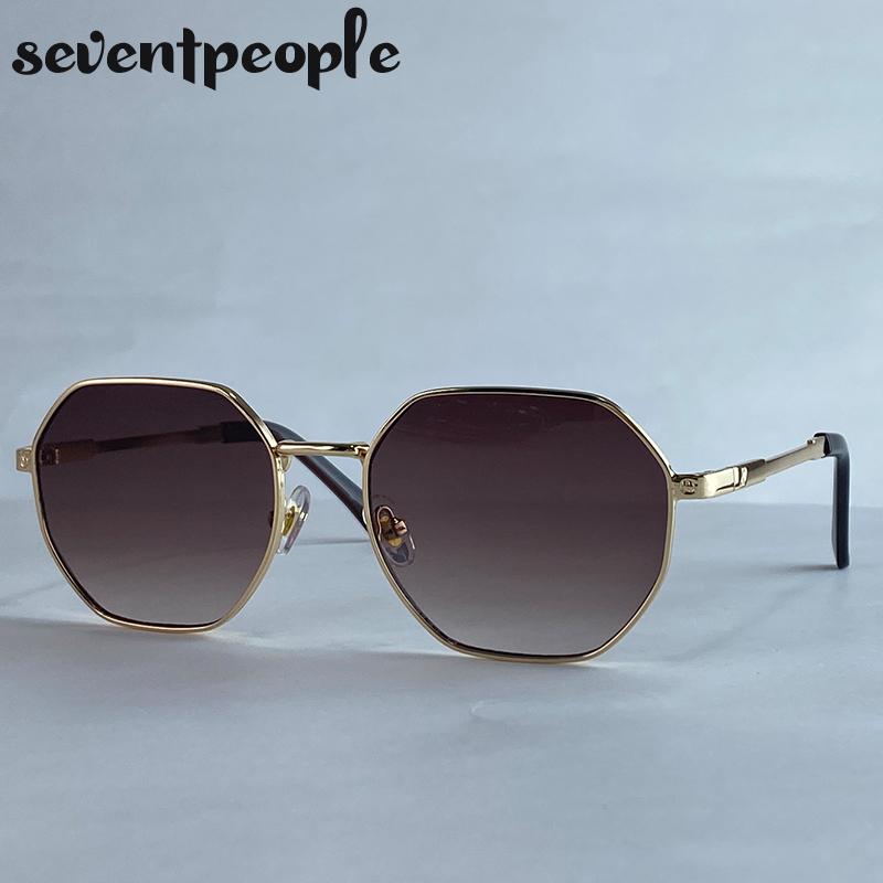 Vintage Square Punk Sunglasses Women  Luxury Brand Trendy Polygon Metal Frame Sunglass Classic Outdoor Driving Shades UV400