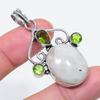 Natural Moonstone, Peridot 925 Sterling Silver Jewelry Pendant 2.09" U1F36