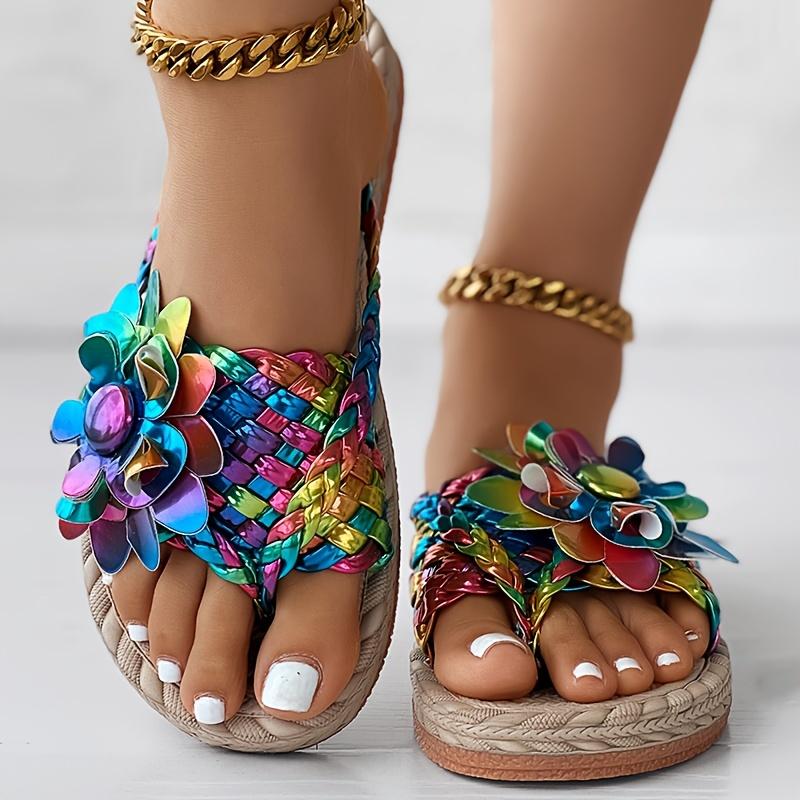 Women'S Colorful Floral Slide Sandals