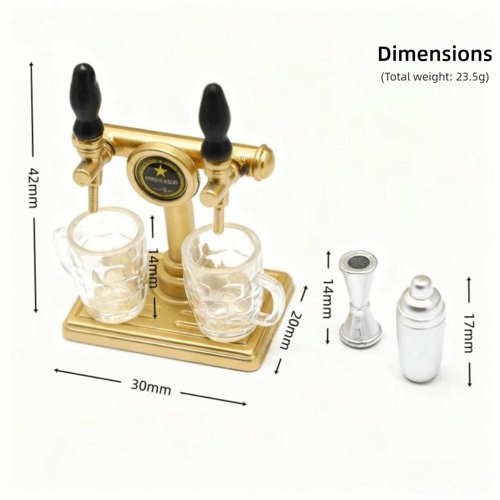 5pcs/set Dollhouse Decor Miniature Beer Tap Set Cocktail Shaker Miniature  Dollhouse Bar Accessories